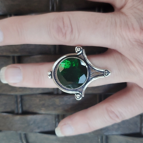 New Stunning Chrome Diopside 925 Silver Statement Ring. - Picture 9 of 13